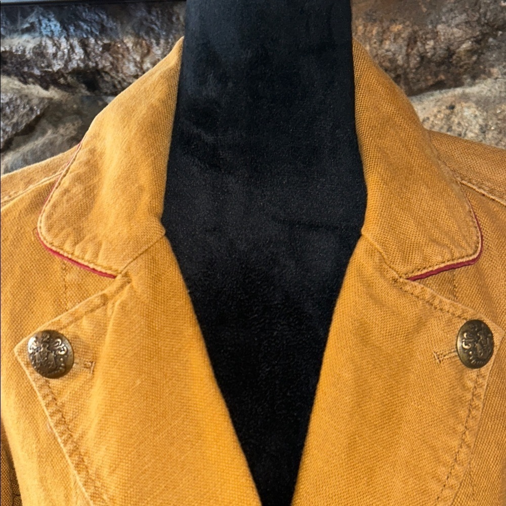 Free People Women's Mustard Double-Breasted Jacket - Picture 4 of 6